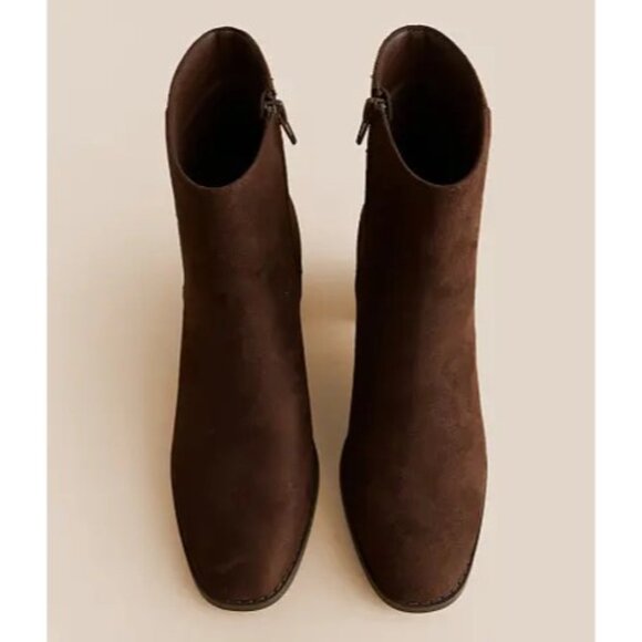 TOMS Womens Evelyn Stacked Block Heel Round Toe Booties Oak Brown Size 11M NIB - Picture 3 of 5